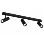 Lensa Black 3 Light Bar Spotlight, Adjustable, Steel, GU10, 100cm Length