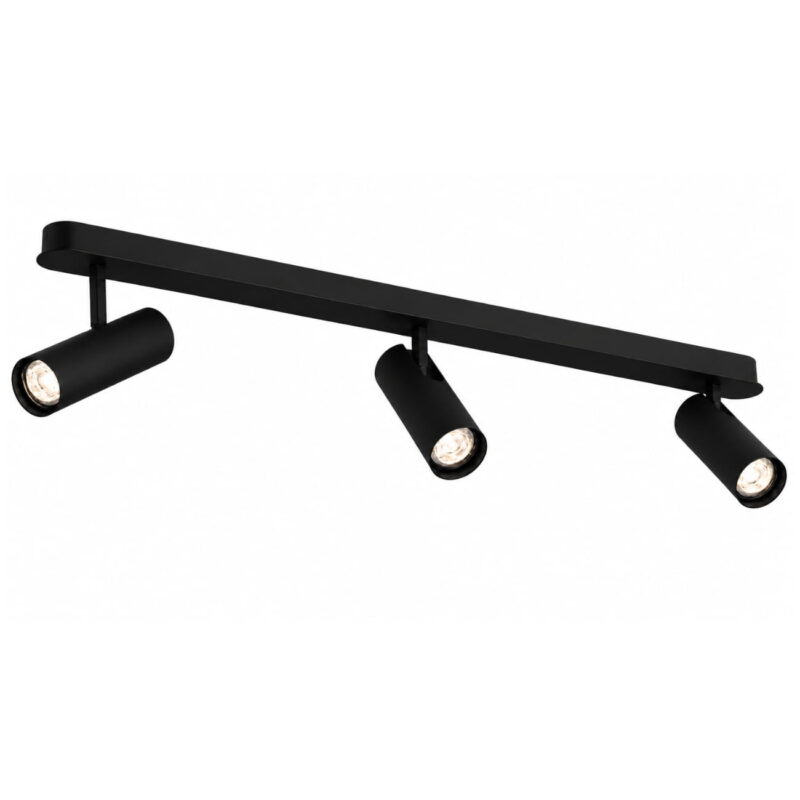 lensa black 3 light bar spotlight, adjustable, steel, gu10, 100cm length