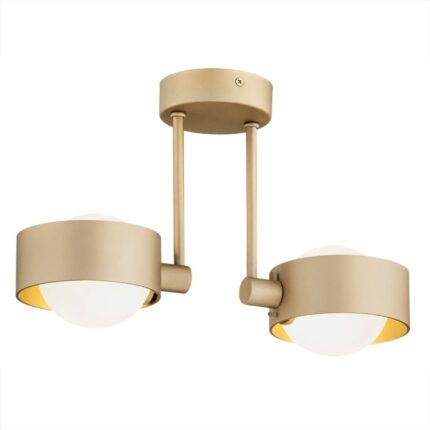 simo ip44 gold ceiling light, semi flush, 2 light, 34cm width
