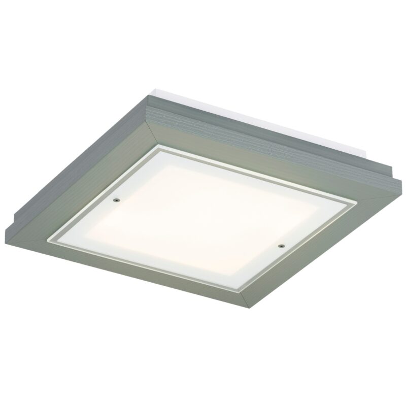 tayber medium dark sage flush ceiling light, 4 lamp, glass, wood, 42cm wide