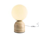 Tavo Stone Table lamp, Beige, 1 Light, Opal Glass, 10cm Wide