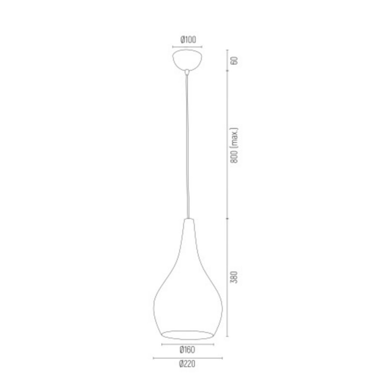 natana single pendant lamp, satin black glass, 22cm width