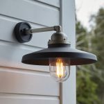 Flint Outdoor Wall Lamp, Black, Pewter
