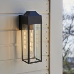 Ether Rectangle Outdoor Wall Light, Black