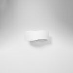 Teela White Wall Light, 1 Lamp, Up & Down, Metal Curve, 30cm Wide