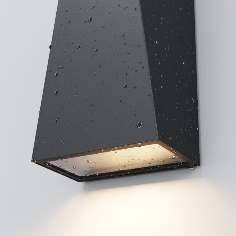 Times Triangle Up & Down Outdoor Wall Light, Black, 6W LED, 3200K, IP54 - Image 6