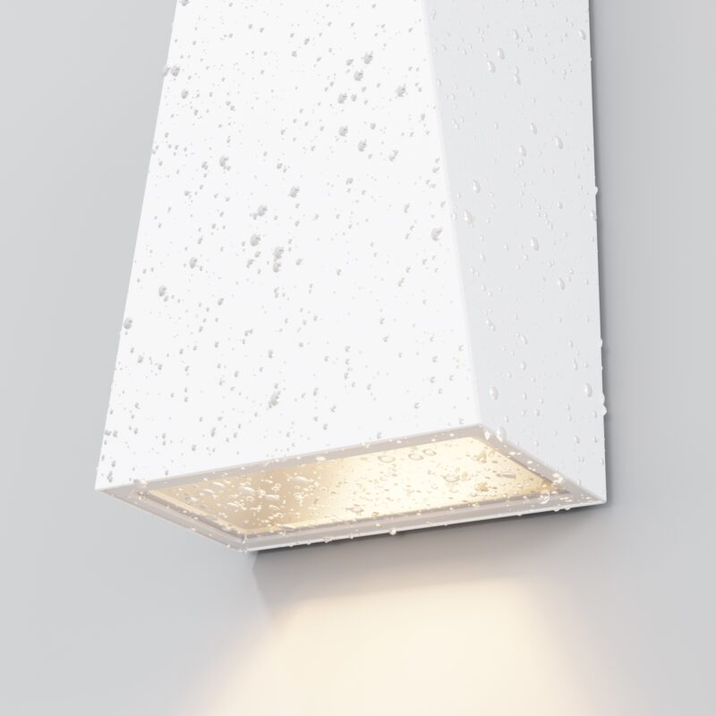 Times Triangle Up & Down Outdoor Wall Lamp, White, 6W LED, 3200K, IP54 - Image 7