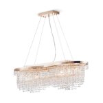 Toils Linear Crystal Chandelier, Gold, 7 Light, 93.3cm Wide