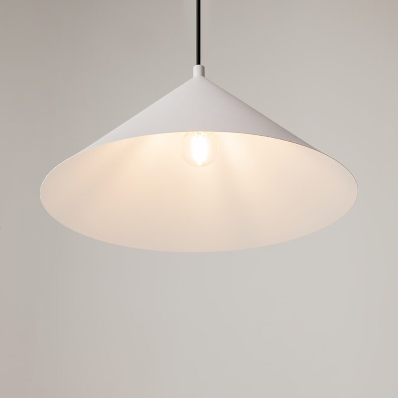 basic colors, white cone pendant lamp, metal, 1 light, 35cm diameter