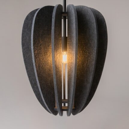 cambio small felt grey pendant lamp, black metal, 1 light, 35 diameter