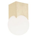 Ustin Flush Ceiling Lamp, Brushed Brass, Opal Glass, 12cm Width
