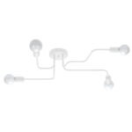 Vekta 4 Light Semi Flush Ceiling Lamp, White Metal, 78cm Length