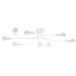 Vekta 8 Lamp Semi Flush Ceiling Light, White Metal, 103cm Length