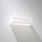 Zega White Ceramic Wall Light, 32.5cm Wide
