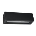 Zega Black Ceramic Wall Lamp, Glass Covers, 1 Light, 32.5cm Wide