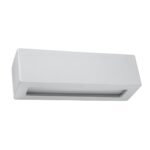 Zega Grey Ceramic Wall Lamp, Glass Covers, 1 Light, 32.5cm Wide