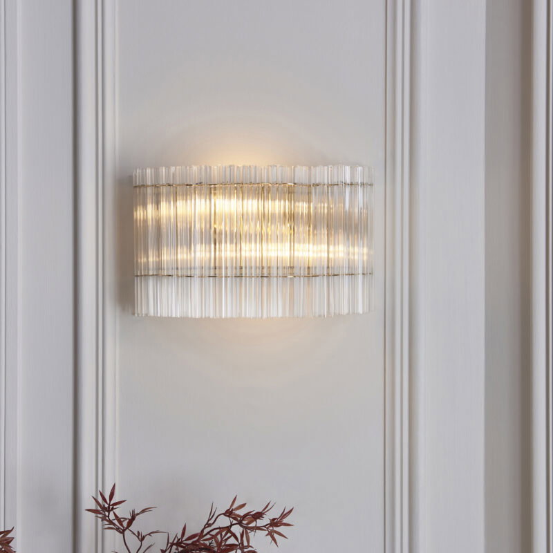 Wall Glass Glass & steel Brushed aged brass plate & clear glass Image 5