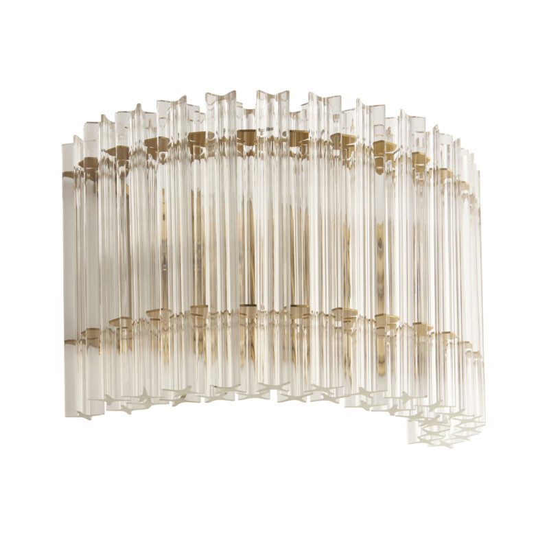 Wall Glass Glass & steel Brushed aged brass plate & clear glass Image 9