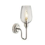 Richmond Wall light, Polished Nickel, Clear Glass, 1 Lamp