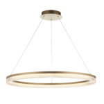 Orbis LED Ring Pendant Light, 80cm Diameter, Gold, Opal Acrylic, 3000k Warm White