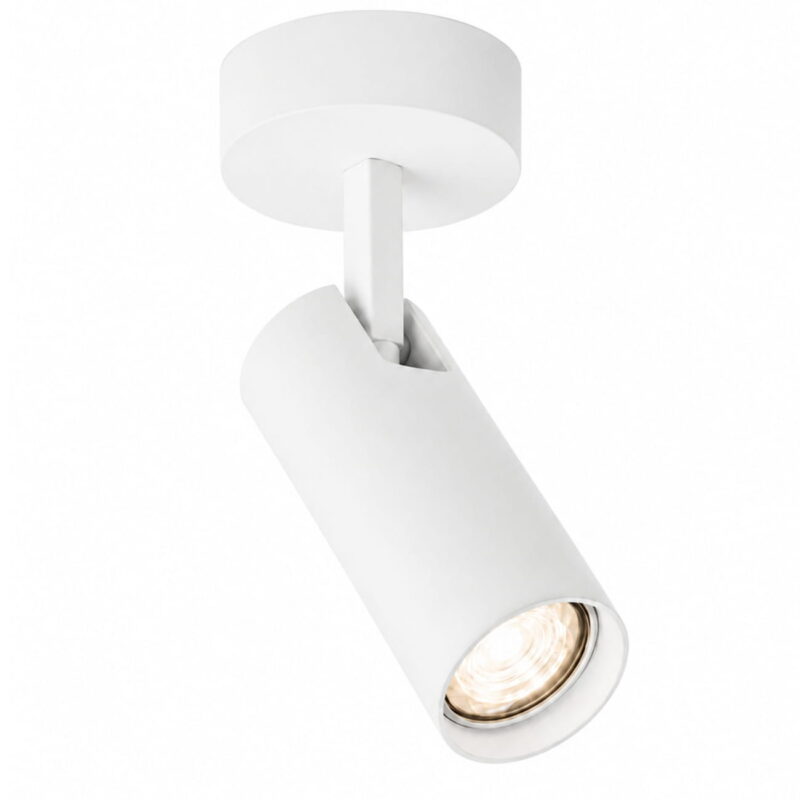 lensa white surface mounted ceiling spotlight, adjustable, 1 lamp, gu10, 8cm wide