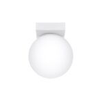 Olie Single Ceiling Lamp, White Metal, White Glass, 12cm Wide