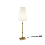 Zaragoza Table lamp, Brass Metal, White Fabric Shade, 60cm Height