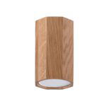 Zyk Wood Surfaced Mounted Downlight, Oak, Cylinder, 1 Light, GU10, 10 Height
