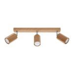 Zyk Wood Ceiling Spotlight Bar, 3 Lamp, Oak, GU10, 45CM Length