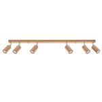 Zyk Wood Ceiling Spotlight Bar, 6 Lamp, Oak, GU10, 120CM Length