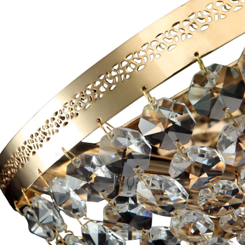 ottilia gold wall light, 2 lamp, metal, crystal glass, 25cm wide